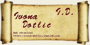 Ivona Dotlić vizit kartica